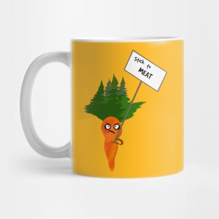 Carrot Protesting Stick to Meat Mug